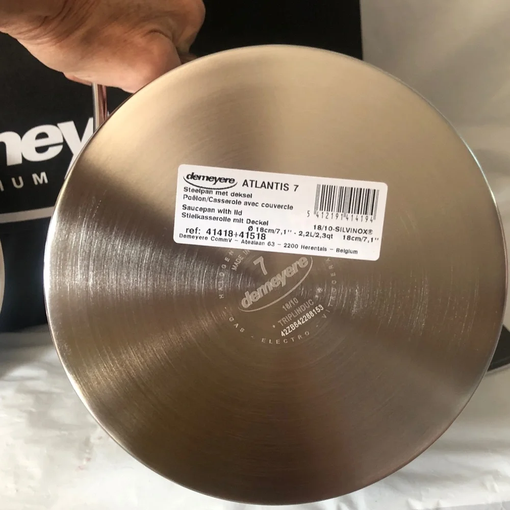 Demeyere Atlantis 7 2.3 quart saucepan with lid new in box - highest quality SS